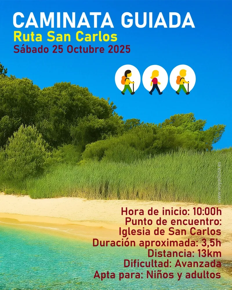Caminata guiada 2025: Ruta San Carlos (Santa Eulalia del Río), Ibiza (Eivissa)