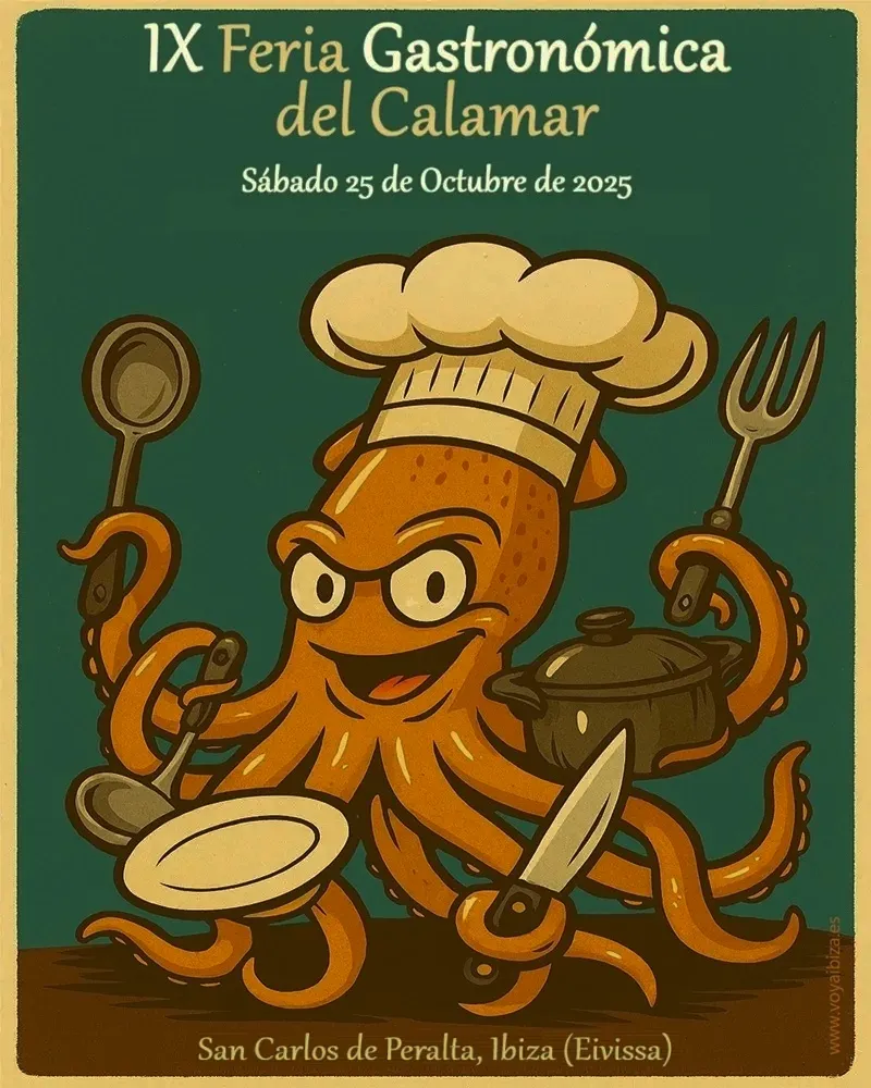 IX Feria gastronómica del calamar 2025. San Carlos de Peralta (Santa Eulalia del Río), Ibiza (Eivissa)