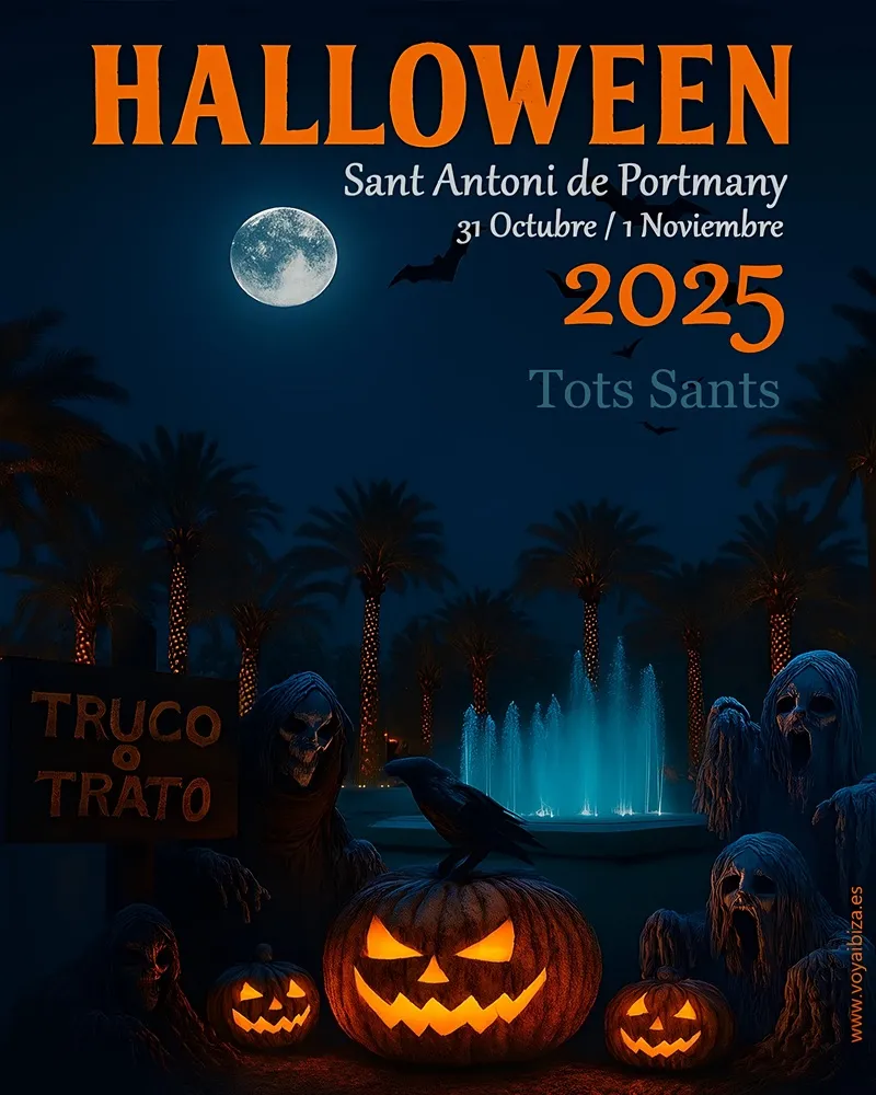 Fiestas de Halloween y Todos los Santos (Tots Sants) 2025 en San Antonio, Ibiza (Sant Antoni de Portmany, Eivissa)