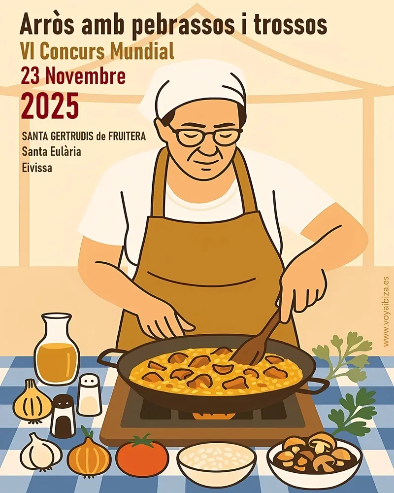 VI Concurso Mundial de Arroz con pebrassos 2025 en Santa Gertrudis (Santa Eulalia del Río), Ibiza (Eivissa)