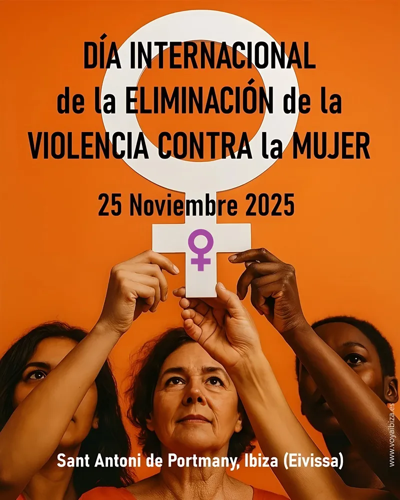 Día Internacional Eliminación Violencia Contra la Mujer 2025. Sant Antoni de Portmany, Ibiza (Eivissa)