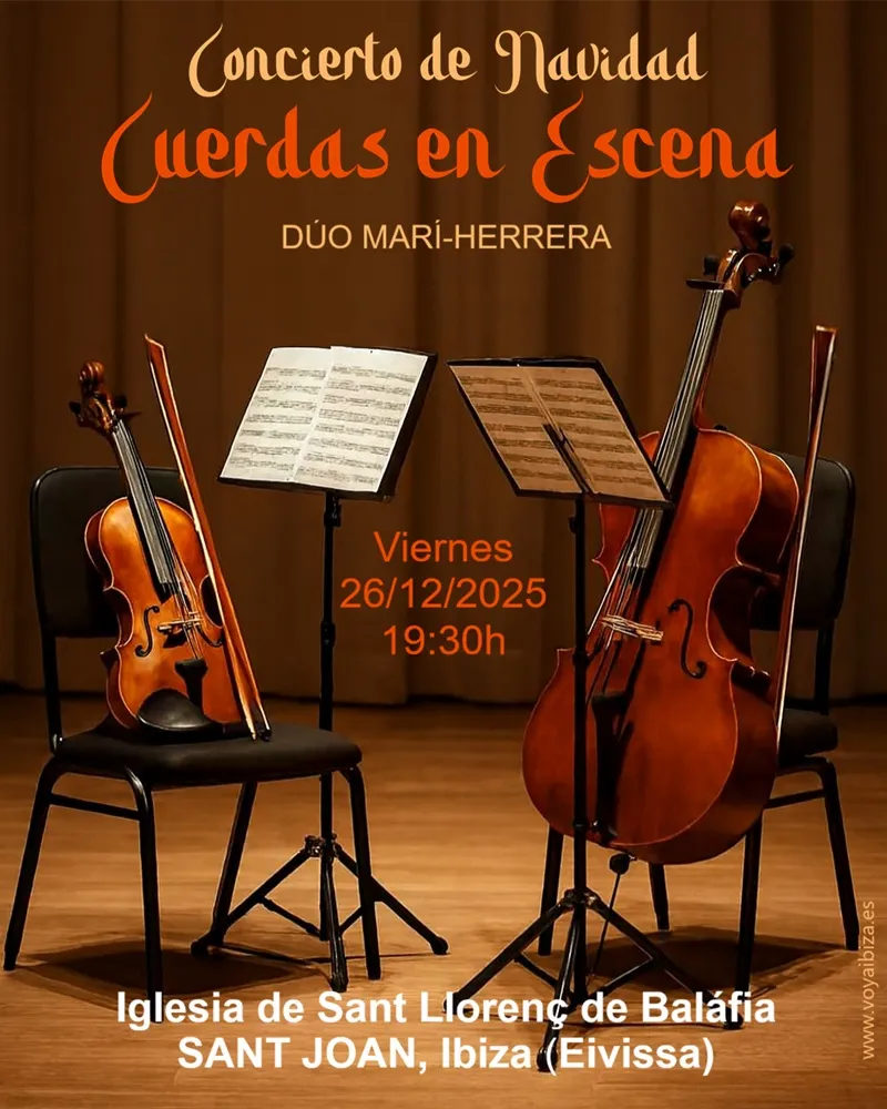 Concierto Navidad 2025 San Lorenzo (San Juan), Ibiza (Eivissa): Dúo Marí-Herrera - Cuerdas en Escena