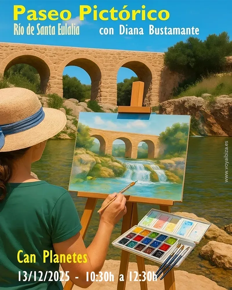 Paseo Pictórico alrededores del Río de Santa Eulalia con Diana Bustamante, diciembre 2025. Ibiza (Eivissa)