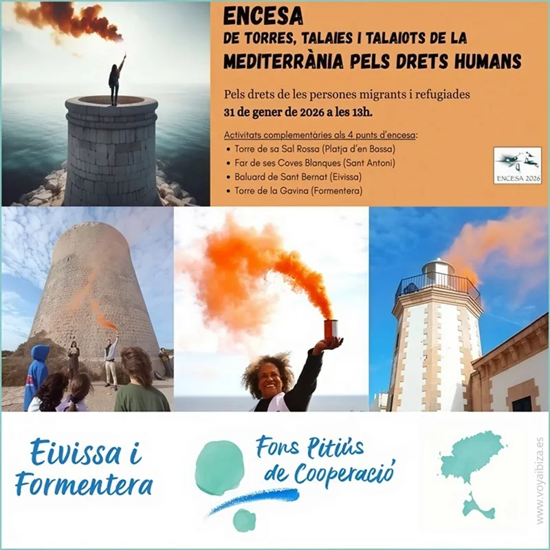 X Encendido de Torres por los Derechos Humanos - Fons Pitiús de Cooperació, Ibiza y Formentera 2026 | X Encesa de Torres pels Drets Humans - Fons Pitiús de Cooperació, Eivissa i Formentera 2026