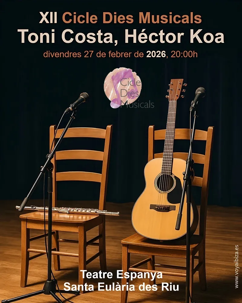 Concierto de Toni Costa y Héctor Koa en Teatro España de Santa Eulalia del Río (Ibiza). The Blue Whale Odyssey - XII Ciclo Días Musicales 2026