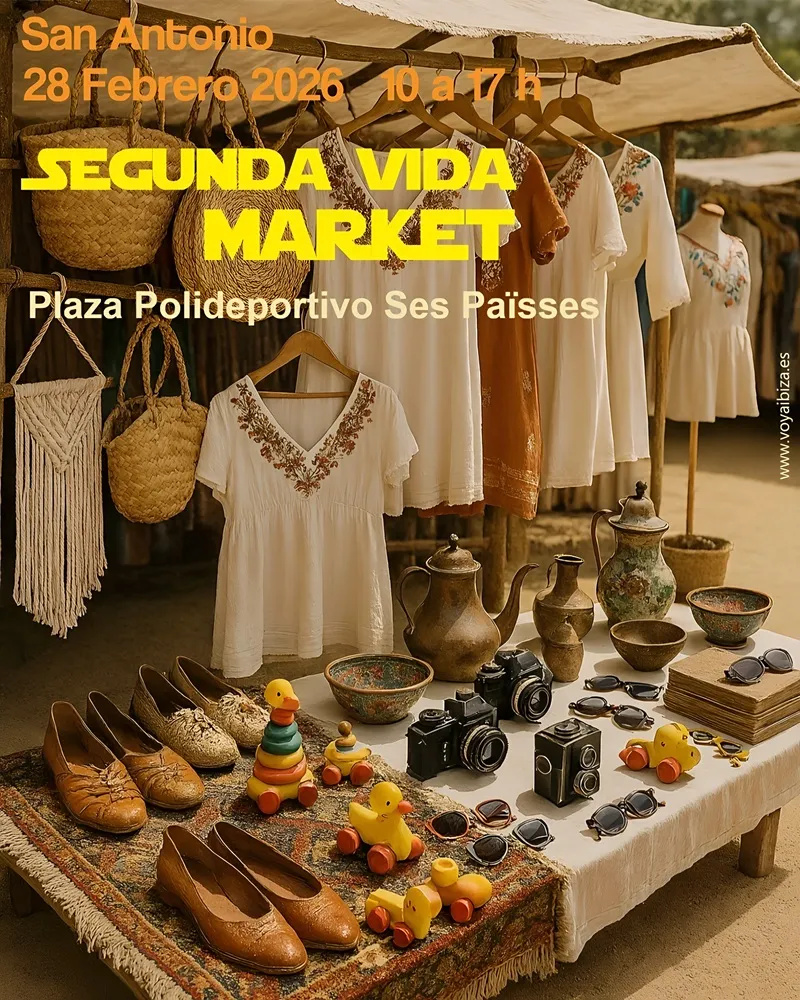 Segunda Vida Market Febrero 2026 en Ses Païsses, San Antonio (Sant Antoni), Ibiza (Eivissa)