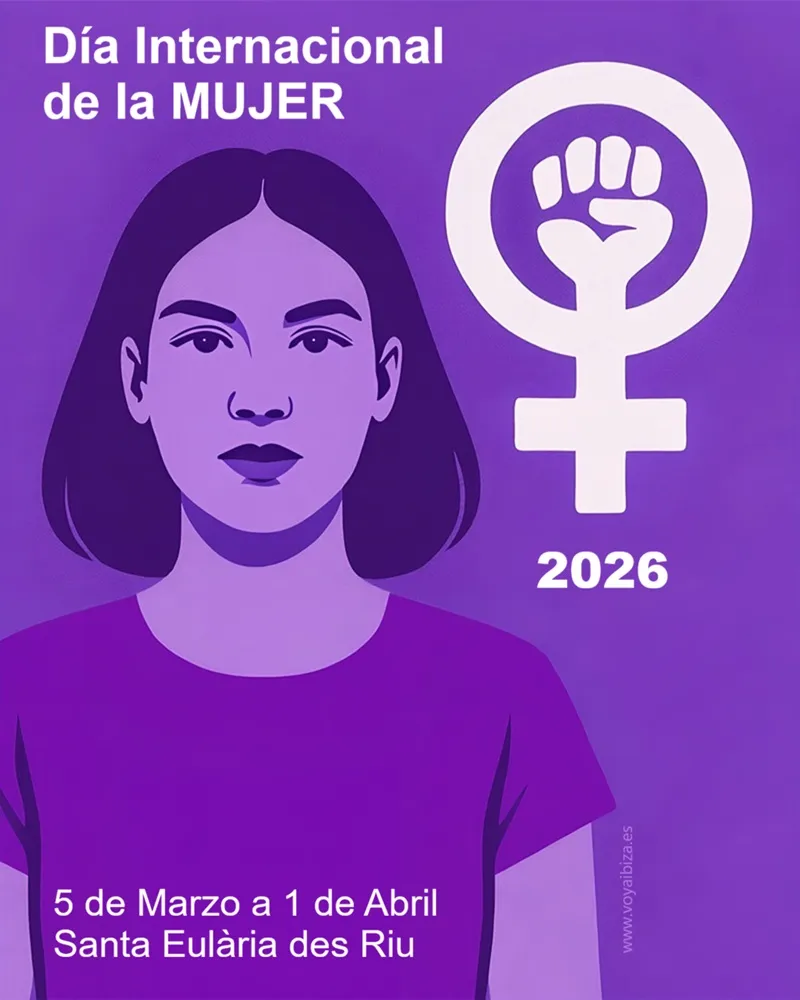 8M 2026, Día Internacional de la Mujer. Santa Eulalia del Río (Santa Eulària des Riu), Ibiza (Eivissa)