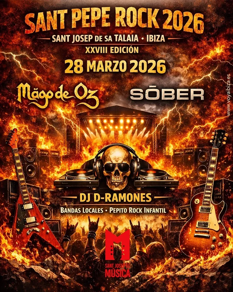 Sant Pepe Rock 2026 en San José (Sant Josep de sa Talaia), Ibiza (Eivissa). XXVIII Edición
