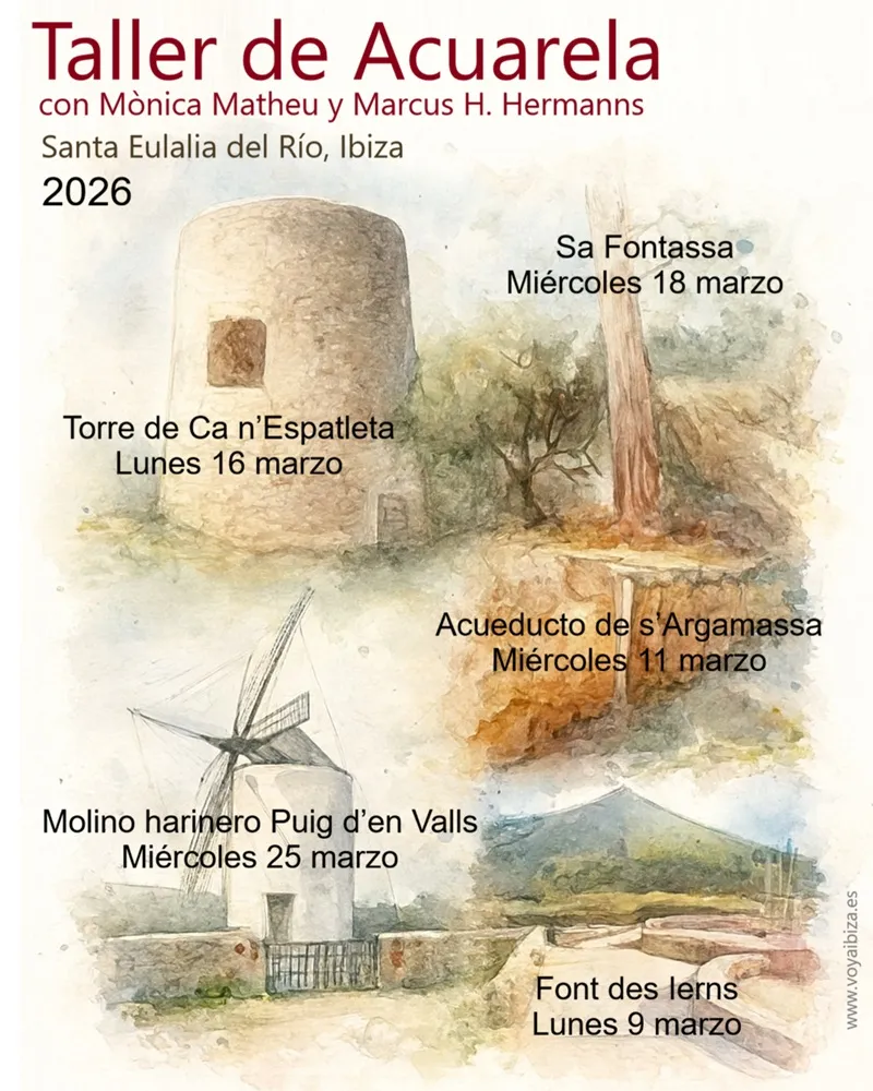 Taller de acuarela Santa Eulalia Marzo 2026, Ibiza (Eivissa): Mònica Matheu y Marcus H. Hermanns
