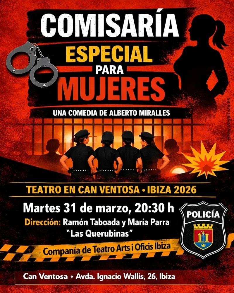 Teatro en Can Ventosa, Ibiza 2026: Comisaría especial para mujeres, de Alberto Miralles