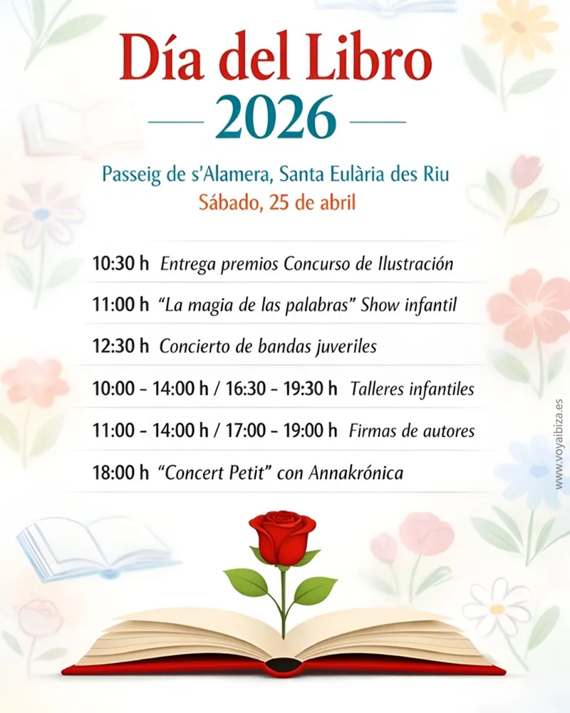 Día del libro 2026 en Santa Eulalia del Río (Santa Eulària des Riu), Ibiza (Eivissa)