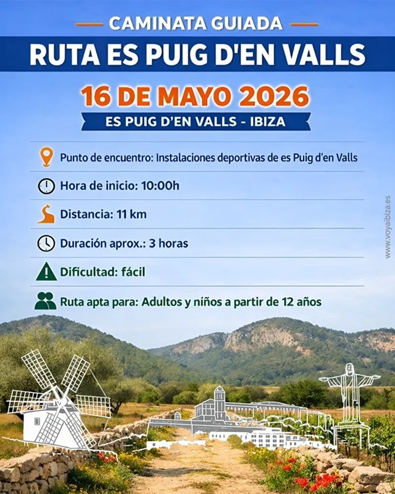 Caminata guiada Ruta Puig d'en Valls, Santa Eulària Mayo 2026, Ibiza