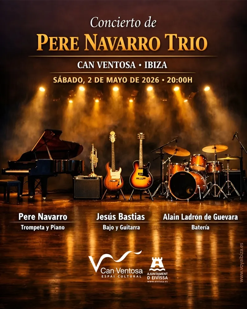 Concierto de Pere Navarro Trio en Can Ventosa 2026, Ibiza