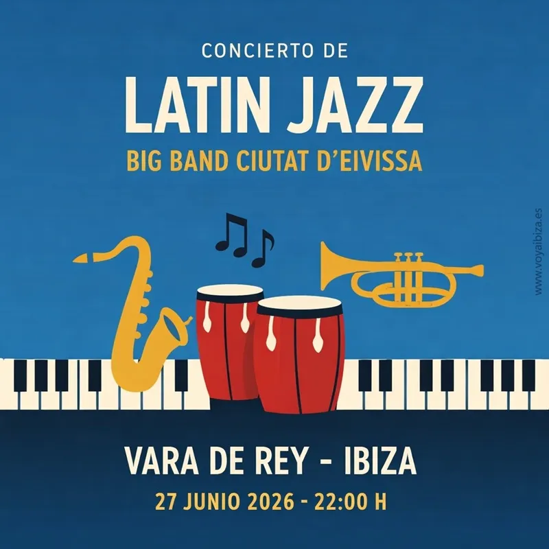 Concierto de Latin Jazz de la Big Band Ciutat d’Eivissa 2026 en Vara de Rey, Ibiza