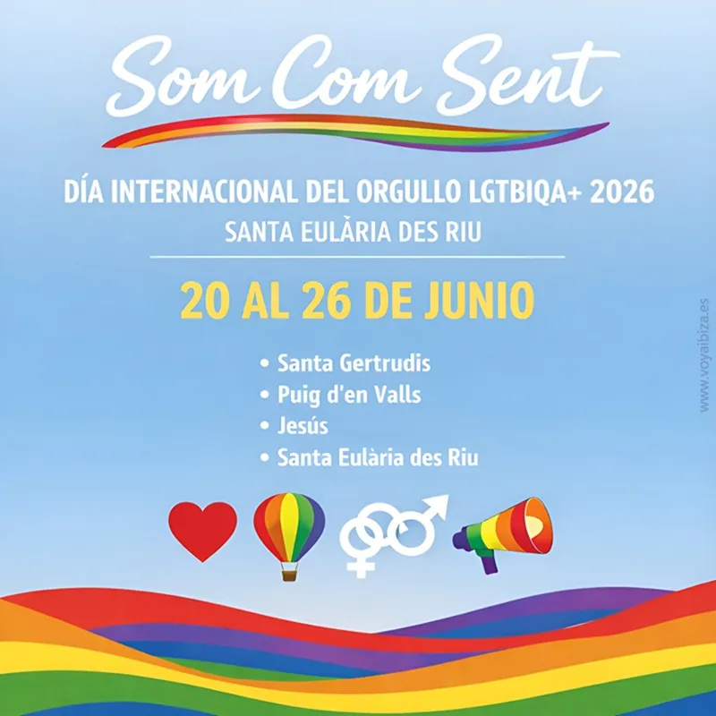 Día Internacional Orgullo LGTBIQA+ 2026 en Santa Eulalia, Ibiza (Som Com Sent)