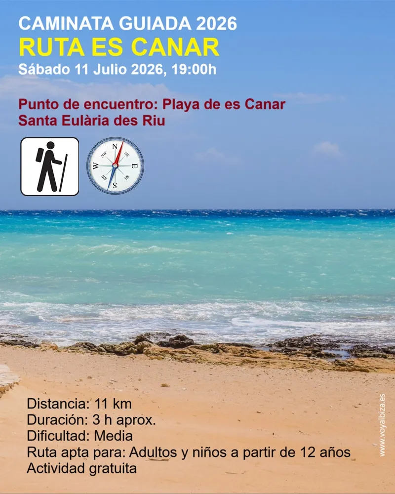 Caminata guiada 2026: Ruta es Canar, Santa Eulalia del Río, Ibiza
