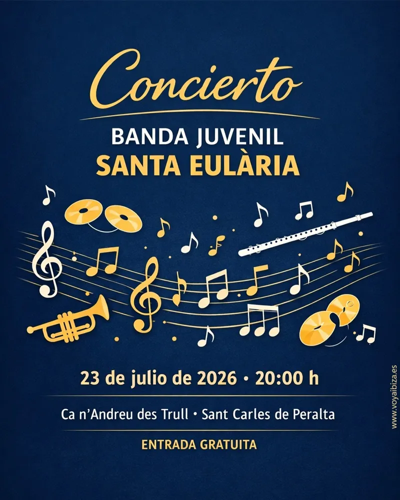 Concierto de la Banda Juvenil de la Escuela Municipal de Música de Santa Eulalia en Ca n'Andreu des Trull (Sant Carles) 2026, Ibiza