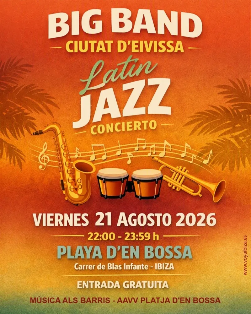 Concierto Big Band Ciutat d’Eivissa 2026 en Playa den Bossa, Ibiza (Música als Barris)