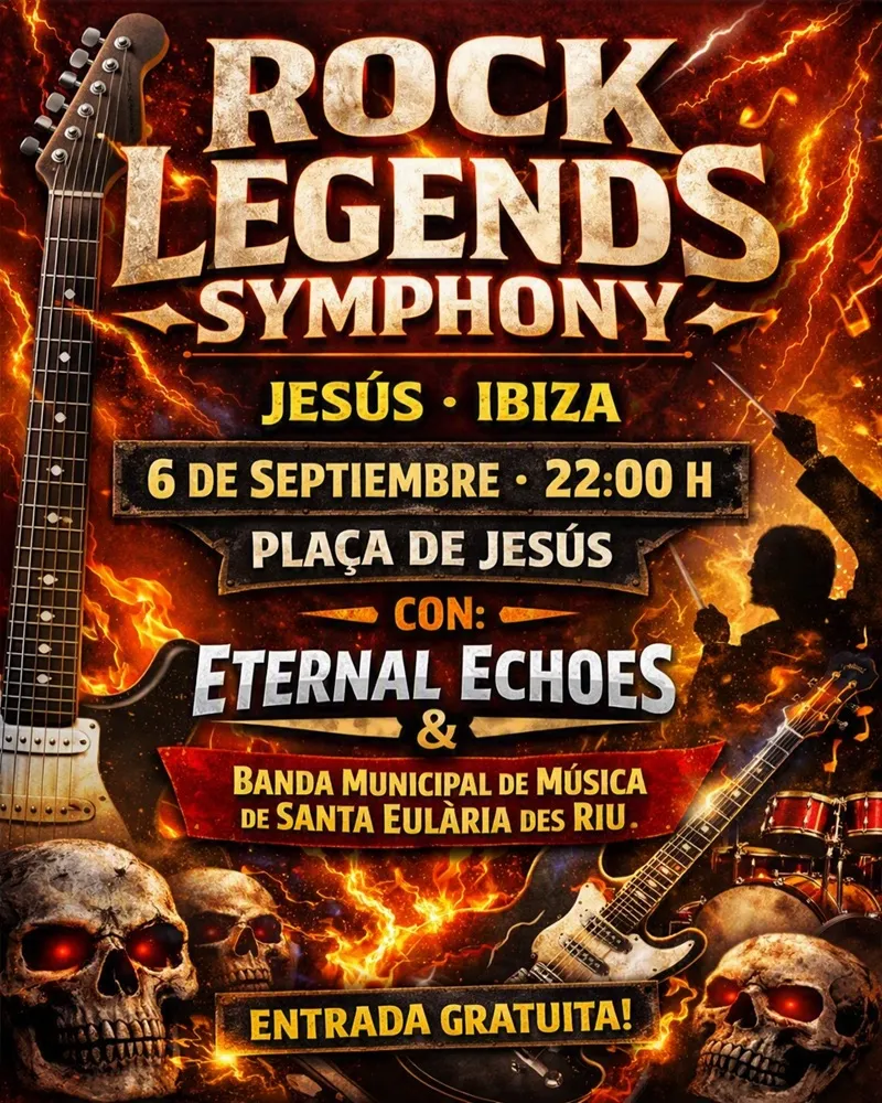 Rock Legends Symphony: Concierto en Jesús 2026 (Santa Eulalia), Ibiza: Eternal Echoes, Banda Municipal de Música de Santa Eulària des Riu