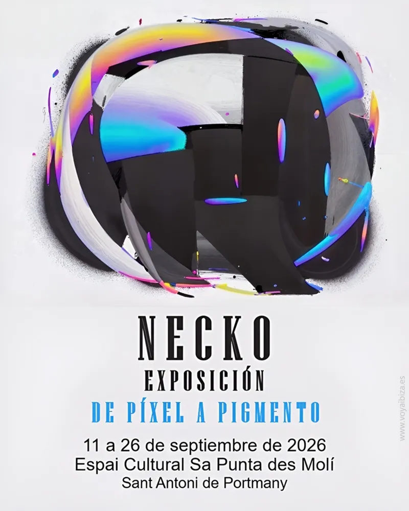 Exposición de NECKO: De pÍxel a pigmento. San Antonio 2026, Ibiza