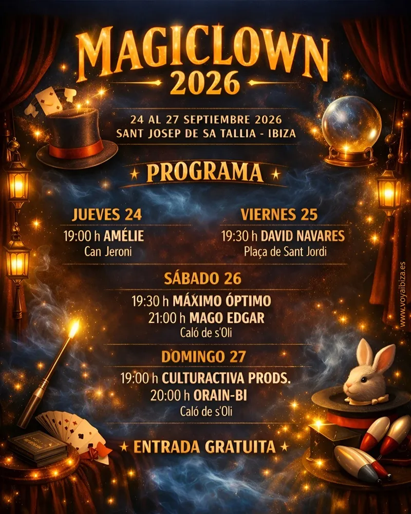 Magiclown 2026 en San José, Ibiza. Festival de Magia