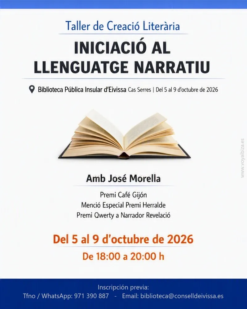 Taller de creación literaria en Ibiza 2026: Iniciación al Lenguaje Narrativo