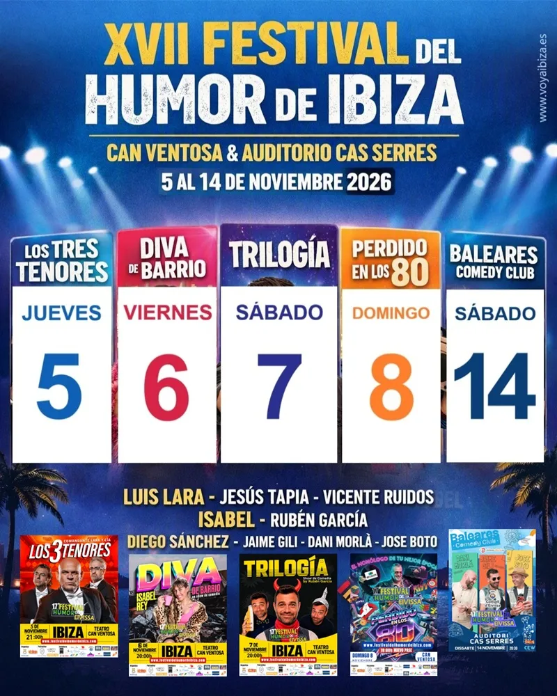 Festival del Humor de Ibiza 2026 en Can Ventosa y Cas Serres, XVII Edición