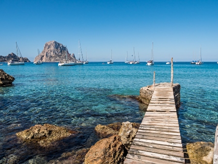 Vista desde Cala d'Hort, Sant Josep