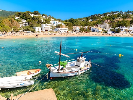 Detalle de Cala Vedella en Sant Josep