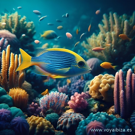 Castañuela (Castanyola). Peces de Ibiza. Sarguito (Chromis chromis)