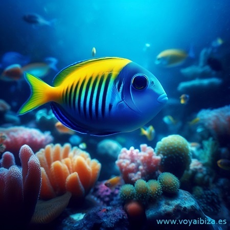 Castañuela (Castanyola). Peces de Ibiza. Sarguito (Chromis chromis)
