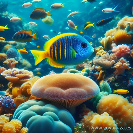 Castañuela (Castanyola). Peces de Ibiza. Sarguito (Chromis chromis)
