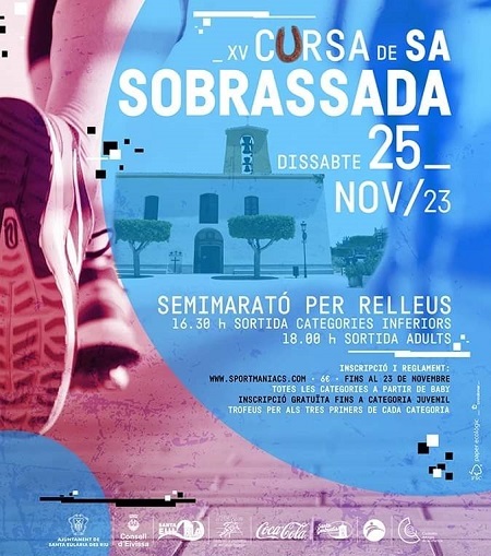 XV CURSA DE SA SOBRASSADA (Carrera de la sobrasada)  2023: Semimaratón por relevos. Fiestas de Santa Gertrudis de Fruitera, Ibiza (Eivissa)