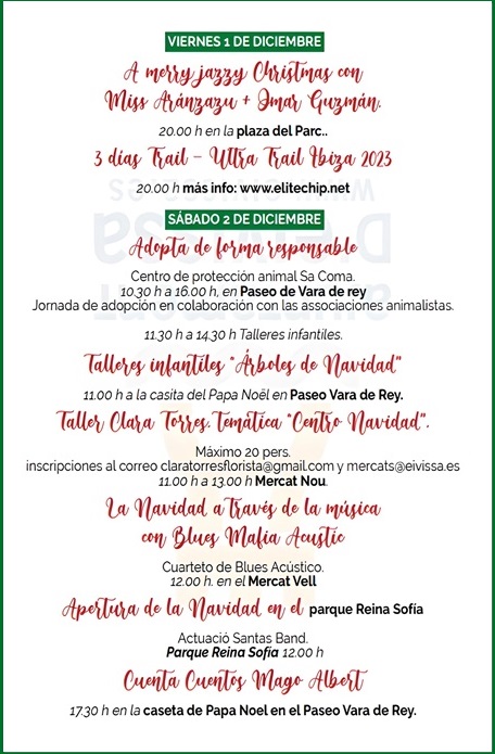 Festes de Nadal 2023 Eivissa (Ibiza): Programa de Actividades 4