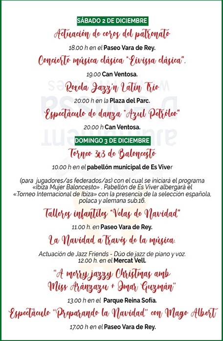 Festes de Nadal 2023 Eivissa (Ibiza): Programa de Actividades 4