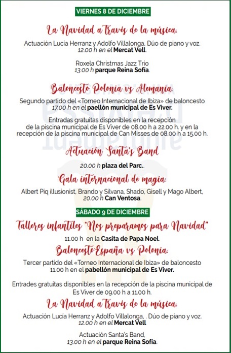Festes de Nadal 2023 Eivissa (Ibiza): Programa de Actividades 3