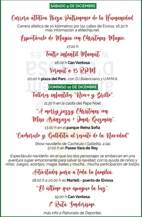 Festes de Nadal 2023 Eivissa (Ibiza): Programa de Actividades 4