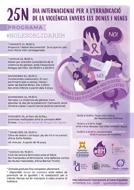 DÍA INTERNACIONAL de la ELIMINACIÓN de la VIOLENCIA CONTRA la MUJER: IBIZA (EIVISSA)