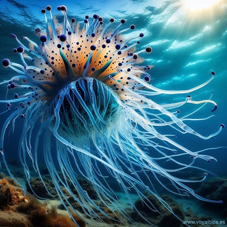 Medusas en Ibiza. Borns (Borms) a Eivissa: Physalia physalis