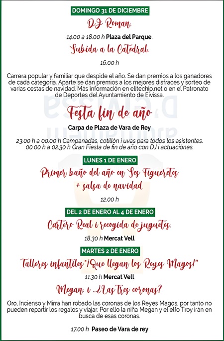 Festes de Nadal 2023 Eivissa (Ibiza): Programa de Actividades 1