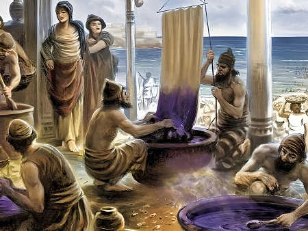 Fenicios tiñendo ropajes de púrpura