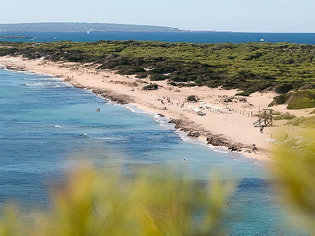 Vista de la Playa de es Cavallet, Sant Josep, Ibiza