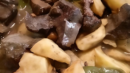 Detalle de una Frita de Freixura (Frit de freixura, Frita de asadura)