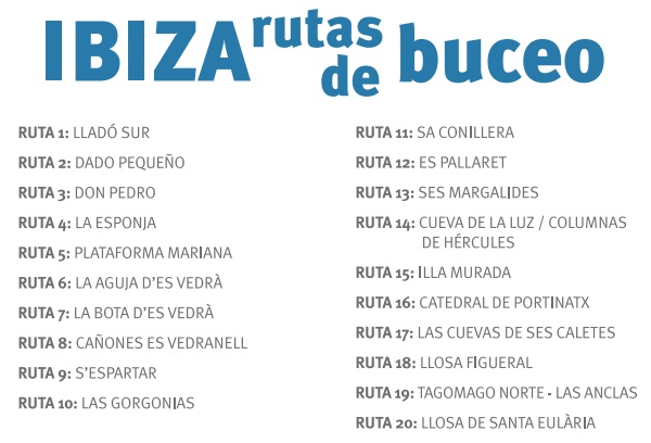 Rutas Submarinismo y Buceo en Ibiza. Descargar Folleto en PDF