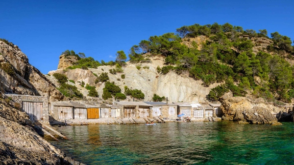 Casetas de pescadores en Es Portitxol, Sant Joan de Labritja