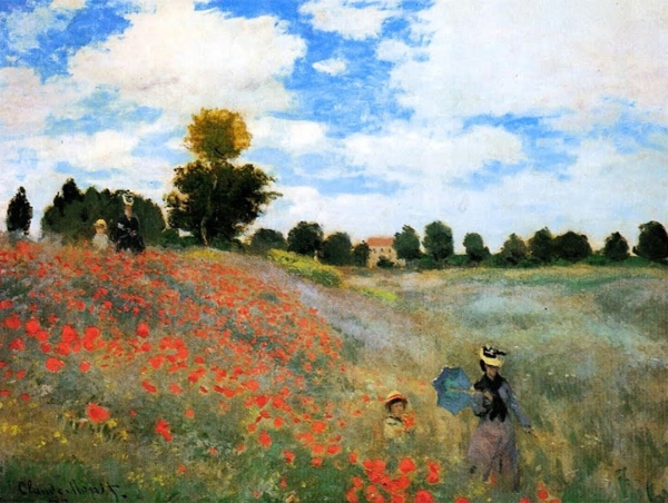 Pintura de Claude Monet: Campo de Amapolas