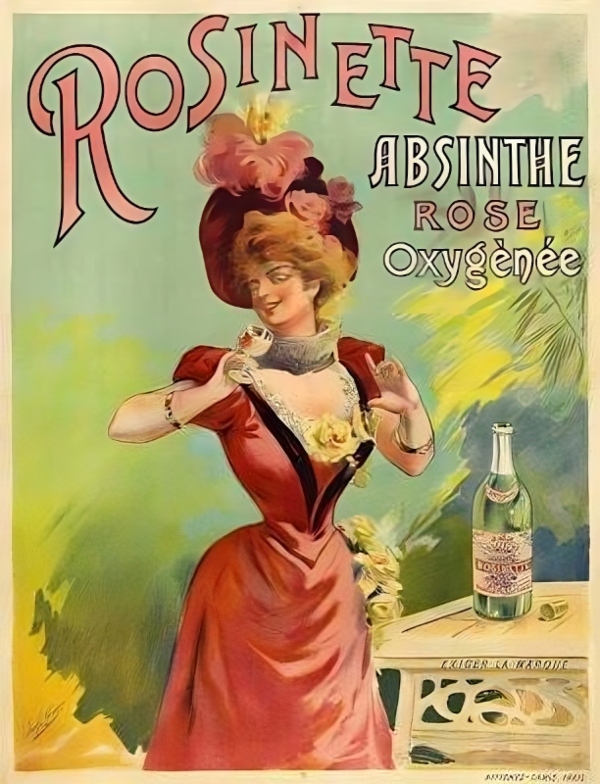 La Absenta: Cartel publicitario de la época
