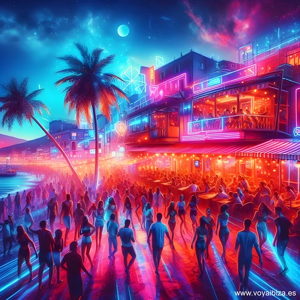 La noche de Ibiza (Eivissa): Grupos en la playa