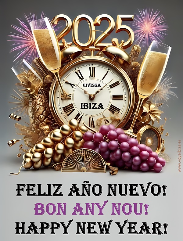 Feliz y próspero Año Nuevo 2025 desde Ibiza - Bon Any Nou 2025 - Happy New Year 2025
