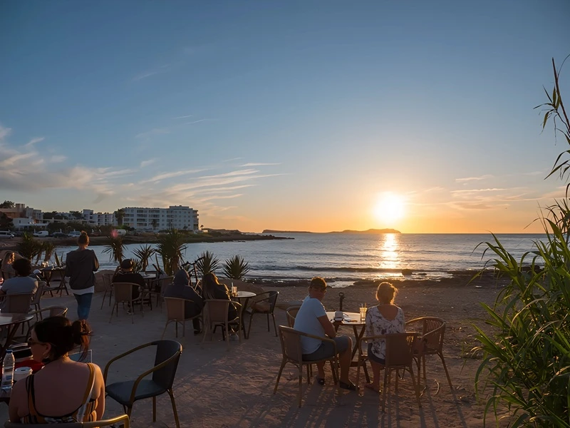 Puesta de sol en Cala de Bou, Punta d'en Xinxó, Sant Josep de sa Talaia, Ibiza (Eivissa)